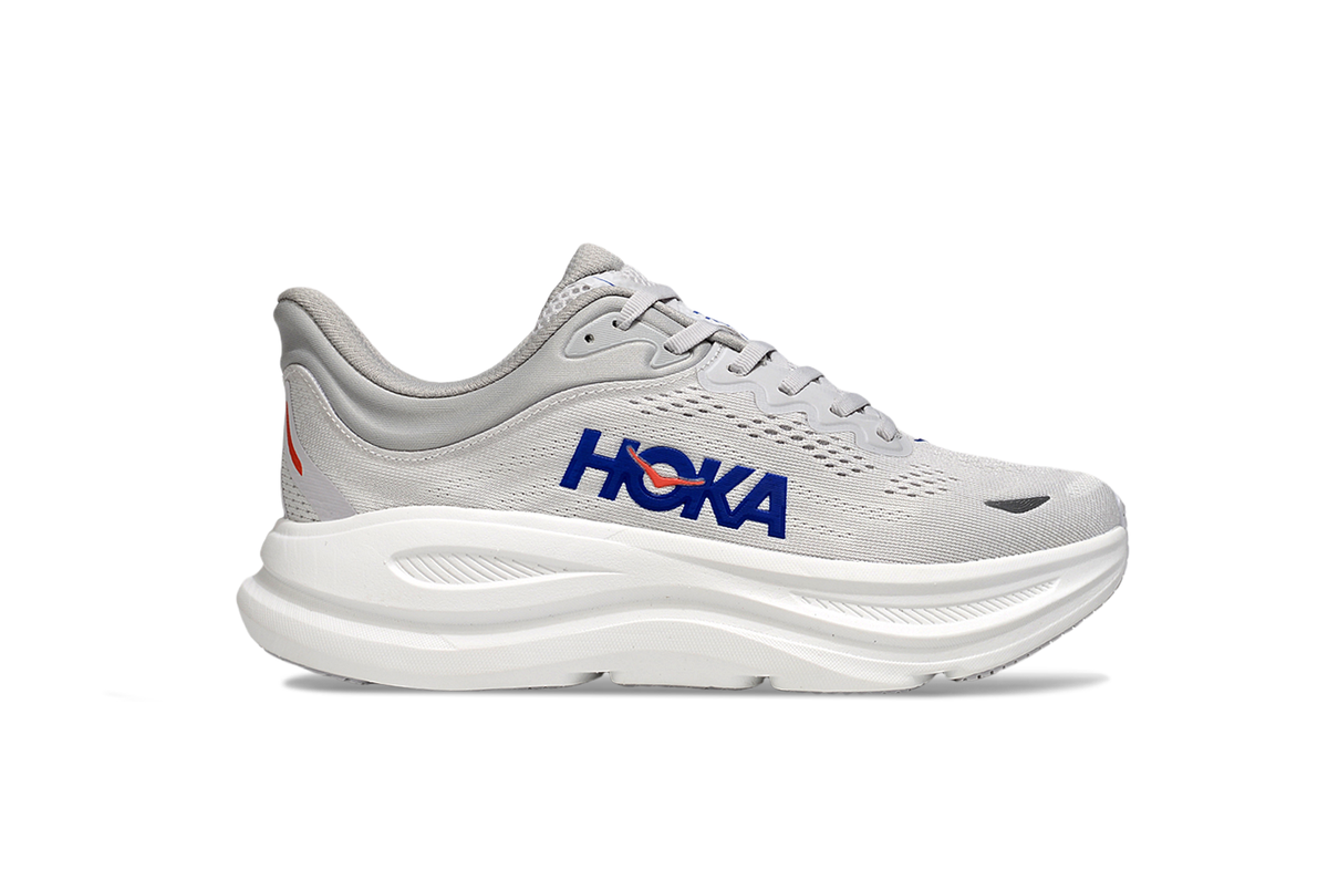 HOKA Light Gray Lace-Up Sneakers