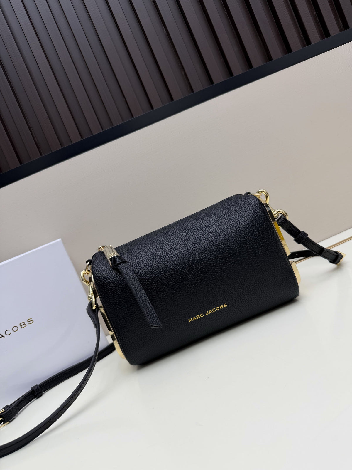 Marc Jacobs The Barrel Bag – Black Pebbled Leather