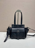 Prada Mini Leather Tote Bag in Black