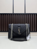 YSL Chevron Quilted Chain Shoulder Bag