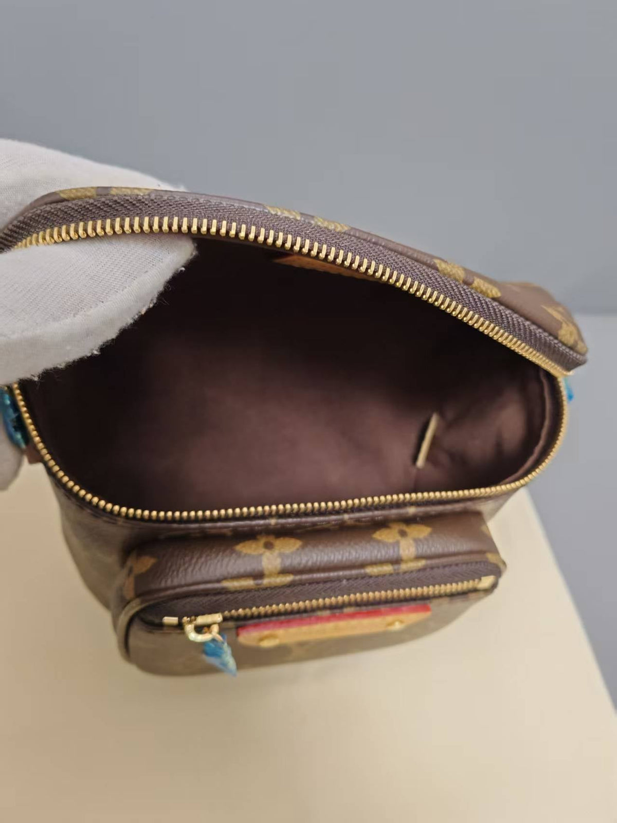 Louis Vuitton Monogram Canvas Mini Crossbody Bag with Chain & Leather Strap